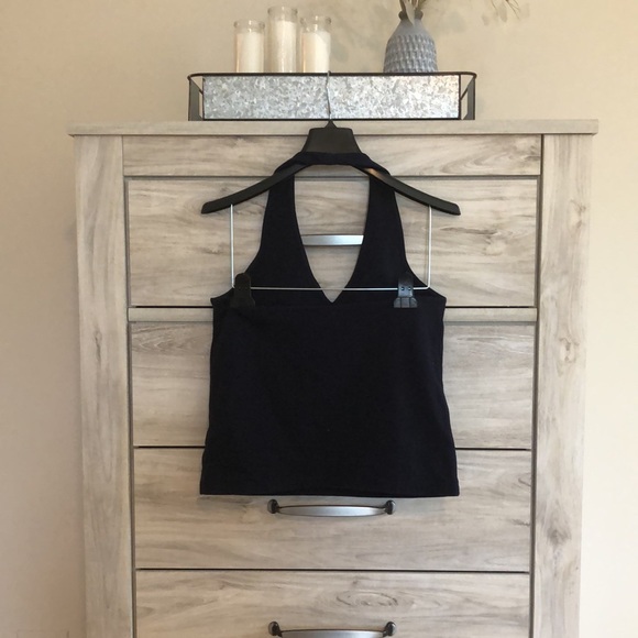 Chaps - Halter Tank Top - Navy Blue - Large - Picture 3 of 7